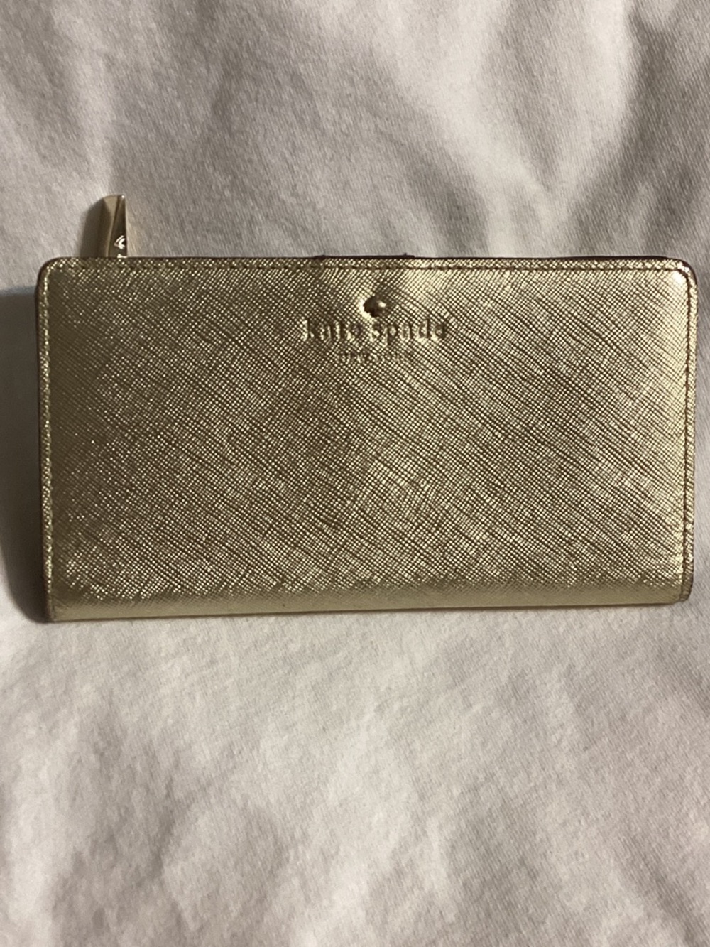 Kate Spade New York Metallic Gold Zip Wallet